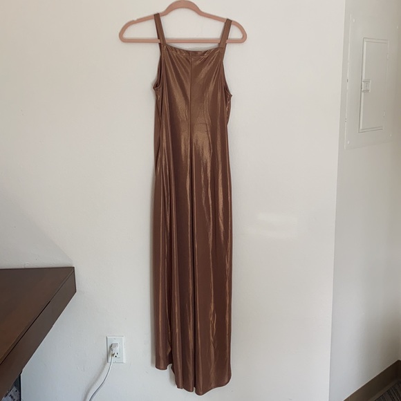 Halston Heritage Metallic Jersey Maxi Dress S - Picture 8 of 8